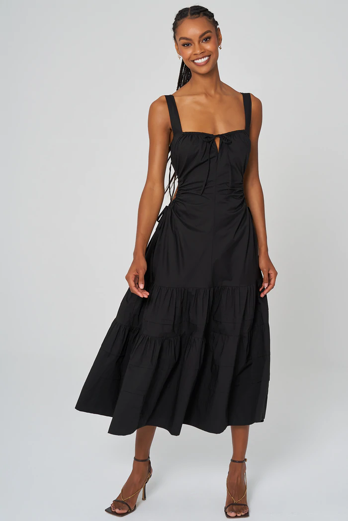 black cotton fitted dress Black cotton dress