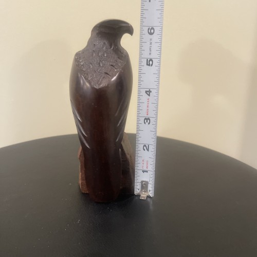 Vtg MCM Ironwood Carved Eagle Sculpture Figurine Home Decor Bird America - Picture 6 of 8
