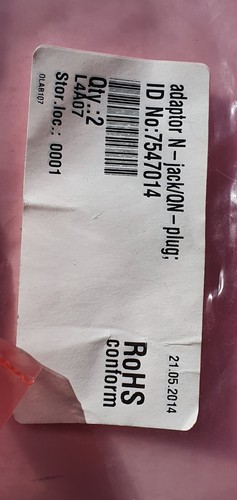 2 Stück Huber und Suhner, Adapter QN Plug auf N-female 23036033 - Zdjęcie 5 z 6