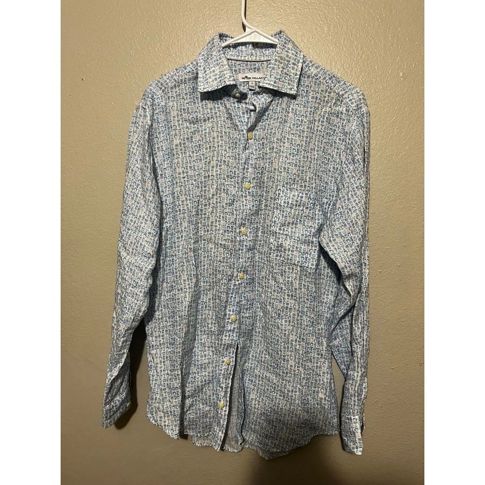 Men's Peter Millar 100% linen button up shirt
