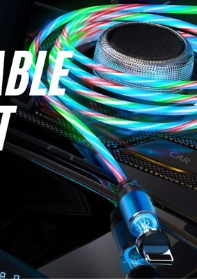 LED Hoco Fast Charger USB-C Cable Samsung Galaxy S10 S9 S8 Note10 Note9 4ft blue