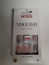 KISS Voguish Fantasy Glued On Nail glue included 28 Ct # 88130 (Imperfect Box)