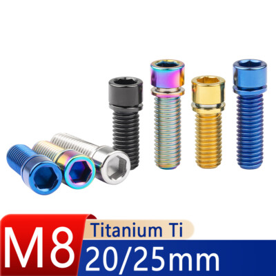 #ad M8 Bicycle Stem Bolts Titanium Cap Allen Head MTB Socket Screws Washer 20 25mm $55.46