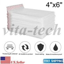 #0000 4x6 White Poly Bubble Mailer Padded Envelope Shipping Bag 25,50,100,200