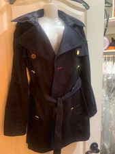Woman ‘ Marciano Black Double Breasted Button Front Coat Size Xs