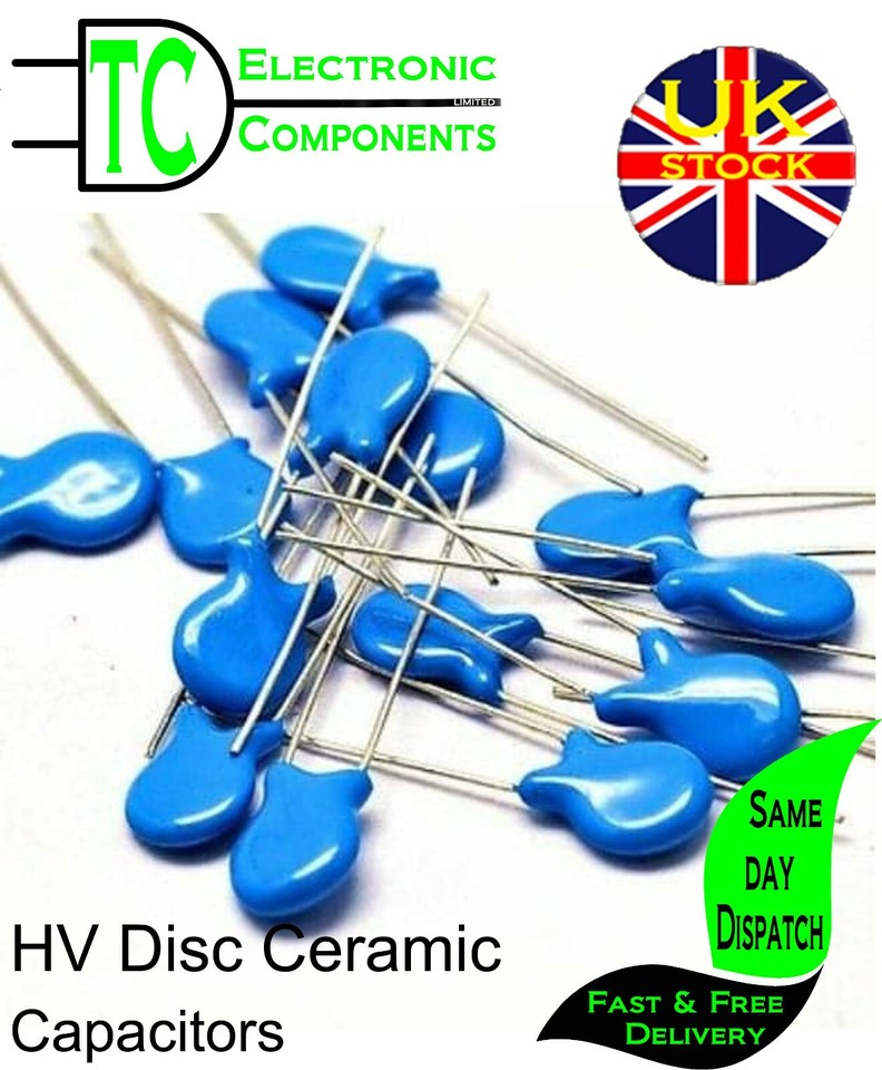 Capacitor 1kV 3kV 25 Condensatori Ceramici Alta Tensione - Valori Da 5pF A 100nF, Per 1KV, 2KV, 3KV, Ideali Per Circuiti Elettronici Giovanni Fattori - Foto 5