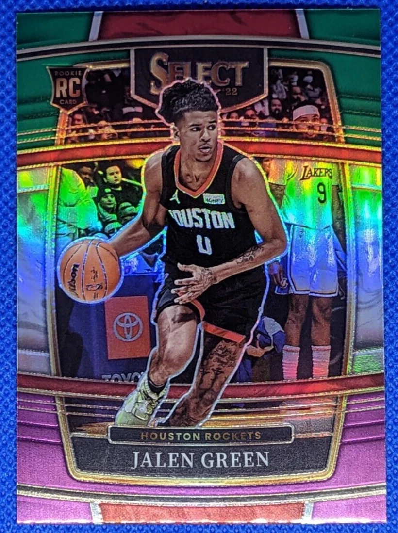 2021-22 Panini Select JALEN GREEN RC #7 Green White Purple Houston
