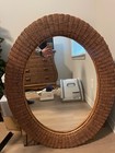 wicker wall mirror decor