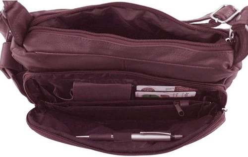 Medium Leather Handbag with Built-in Wallet - Stylish Ladies Organizer Bag - Picture 11 of 11