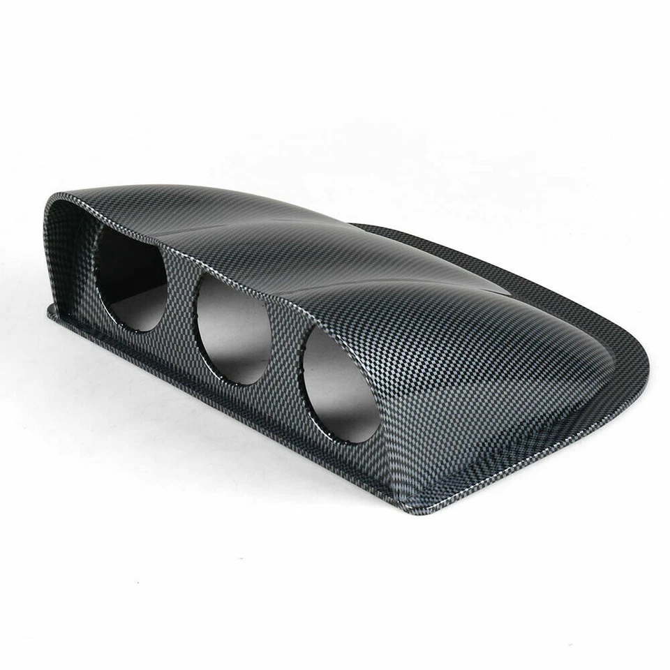 52mm Carbon Fiber Triple Dash Gauge Meter Pod 3 Hole Dashboard Mount Holder Pod - Image 4 of 4