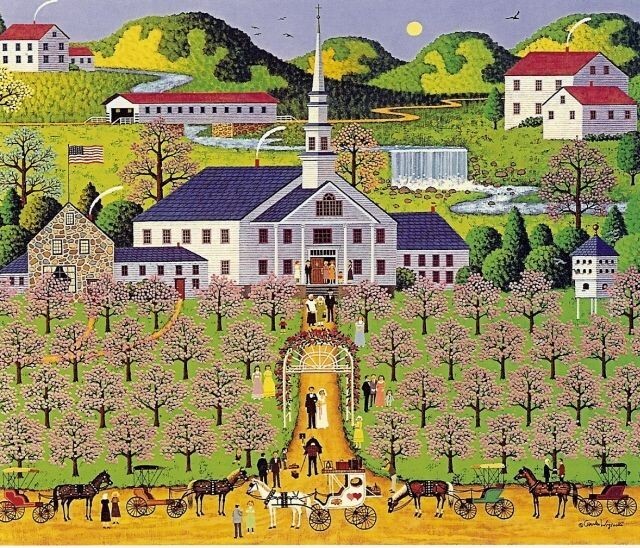 WEDDING DAY Charles Wysocki Seasonal Splendor RARE 1000 piece