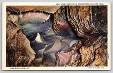 Iowa~Lava Like Formatiob Stalactites Niagara Cave~Vintage Postcard