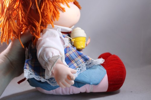 Vtg Ice Cream Doll 1980 J Shin Co Village Toys Striped Red Hair - Picture 9 of 20