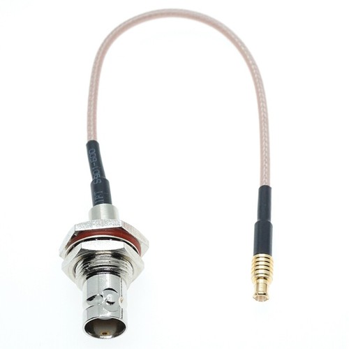 BNC female nut bulkhead to MCX Male crimp lot pigtail jumper coax RG316 RF cable - Afbeelding 1 van 5