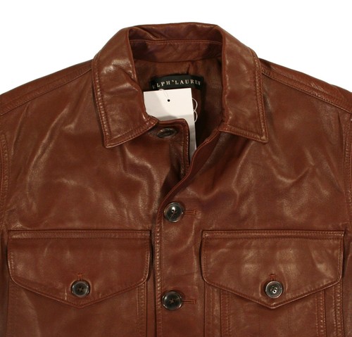 Women's Ralph Lauren Black Label Leather Cargo Jacket 4 New $2798 - Picture 3 of 4