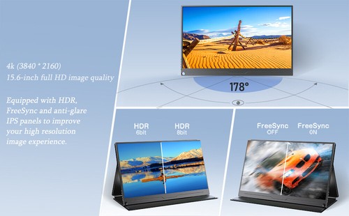 UPERFECT Portable Monitor 15,6 Zoll 4K Tragbarer Monitore Bildschirm IPS-Display - Bild 10 von 10