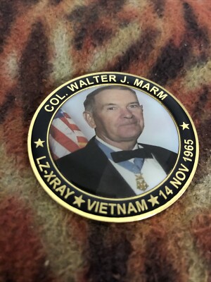 Col Walter J Marm 1965 La Drang Valley Vietnam Challenge Coin Medal Of Honor VG