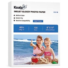Koala Glossy Inkjet Photo Paper 8X10 Inches 48lb 100 Sheets Professional