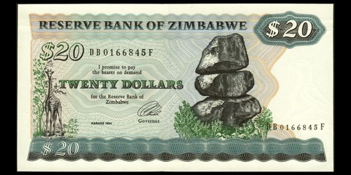 Simbabwe - 20 Dollars 1994 P.4d UNC / AU - Bild 1 von 3
