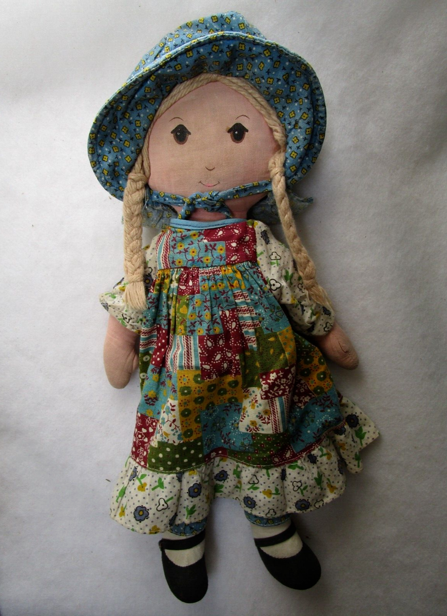 Vintage 1970s Knickerbocker Original Holly Hobbie Cloth Rag Doll - Main Image