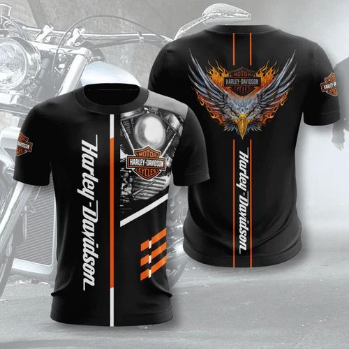 Harley Davidson Motorrad Motor Motorrad Motiv Streetwear T-Shirt Sports Kurzarm - Bild 1 von 36