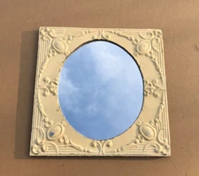 Decorative Salvaged Tin Ceiling 23" SQ. Butterscotch Metal Mirror Chic 1991-23B