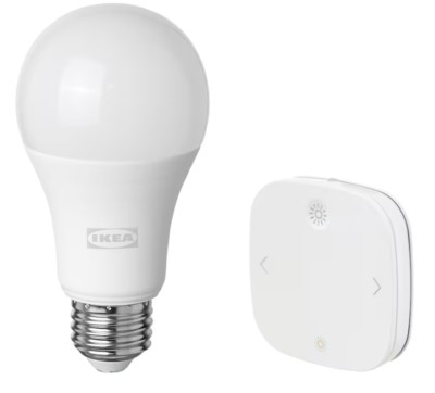 TRÅDFRI Remote control kit, smart wireless dimmable/white spectrum, E26