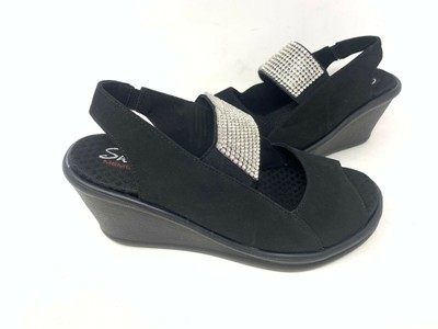 skechers cali rumblers sparkle on wedge sandal