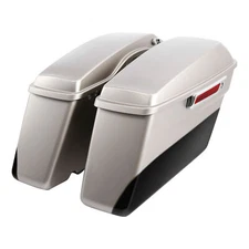 Hard Saddlebags Fits For Harley Street Glide 14-24 Silver Fortune /Black Tempest