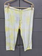 Chaser Yellow Tie Dye Drawstring Lounge Cropped Jogger Sweatpants Size Med NWT