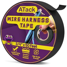 Wire Harness Tape, 3/4 Inch X 50 Feet, Self-Adhesive Felt Cloth Electrical Tape