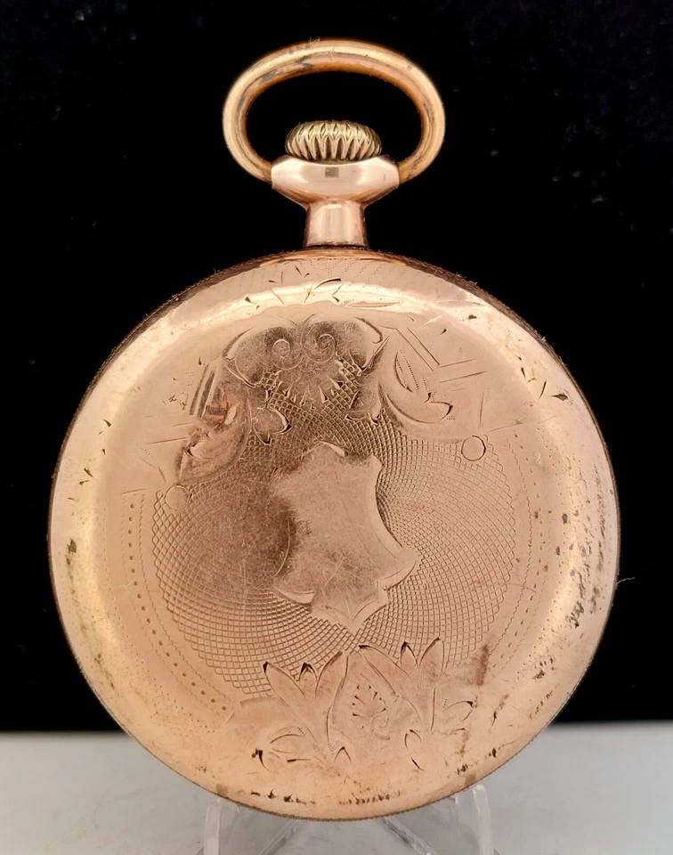 Antigo 1920 ELGIN 17J 16s Gr.386 relógio de bolso folheado a ouro Reg.Population=5 corridas - Imagem 2 de 4