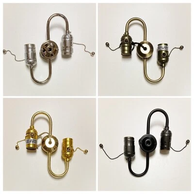 LITE ACCENTS Lamp Parts 2-Socket On/Off Pull Chain S-CLUSTER-Available In 4 Finishes (1-Pc)