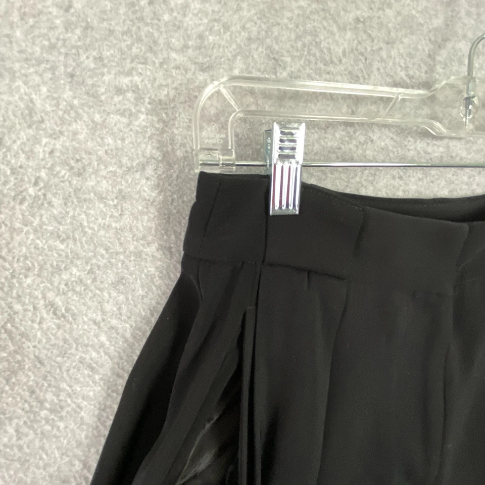 Pantalones Cortos JLO Jennifer Lopez Para Mujer 0 Negros Plisados Tiro Alto Bolsillos Elegantes Foto 4 de 4