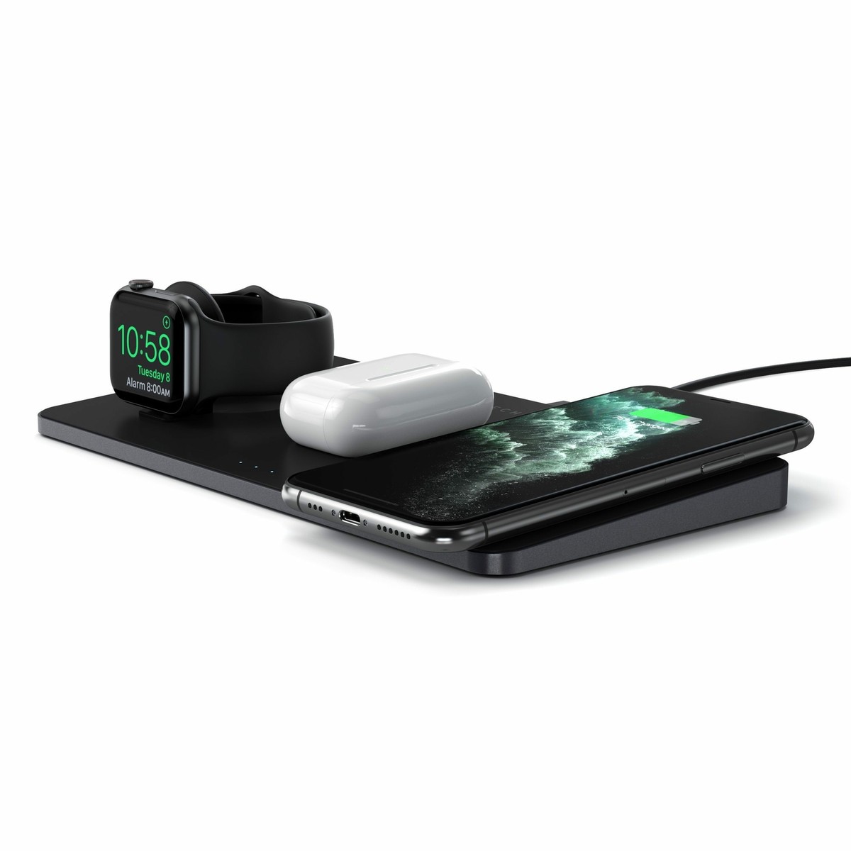 SATECHI Trio Wireless Qi Charging Pad with Apple Watch charger