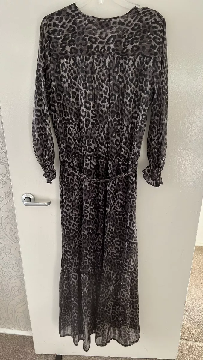 Scarlet Roos Leopard Print Maxi Dress Size 1 Uk 8 eBay