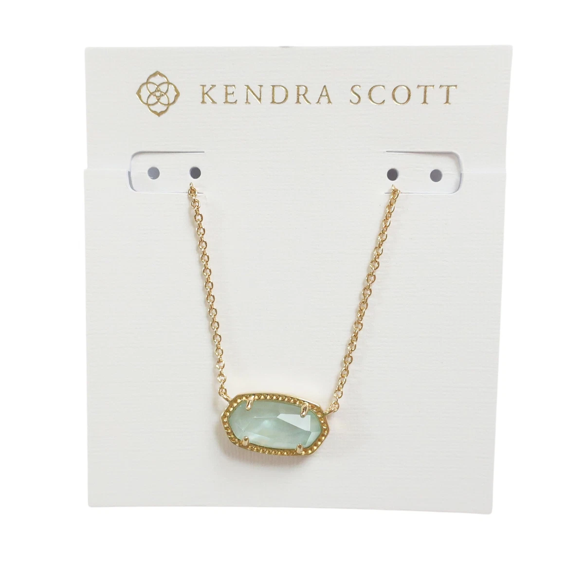 Kendra Scott Elisa Oval Pendant Necklace in Light Blue Illusion