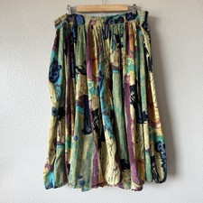 Vintage Le Mieux Midi Skirt One Size Drawstring Art to Wear Artsy Hippie Boho