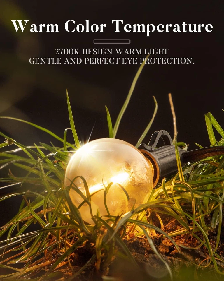 Cadena de luces para exteriores de 200 pies, cadena de luces LED para bistró con irrompible G40 Vint Foto 4 de 4