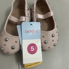 Cat Jack Girls Pink Studded Slip On Ballet Flats Synthetic US Size 5