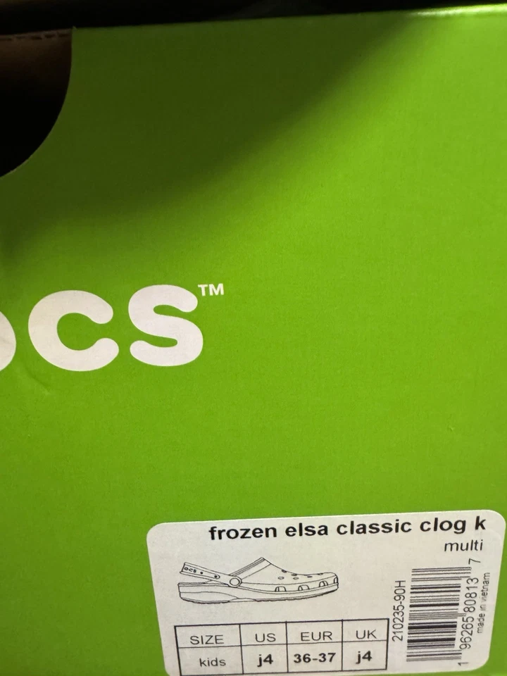 Crocs Frozen Elsa Classic Clog Girls Grade School SIZE 4 - Image 3 of 3