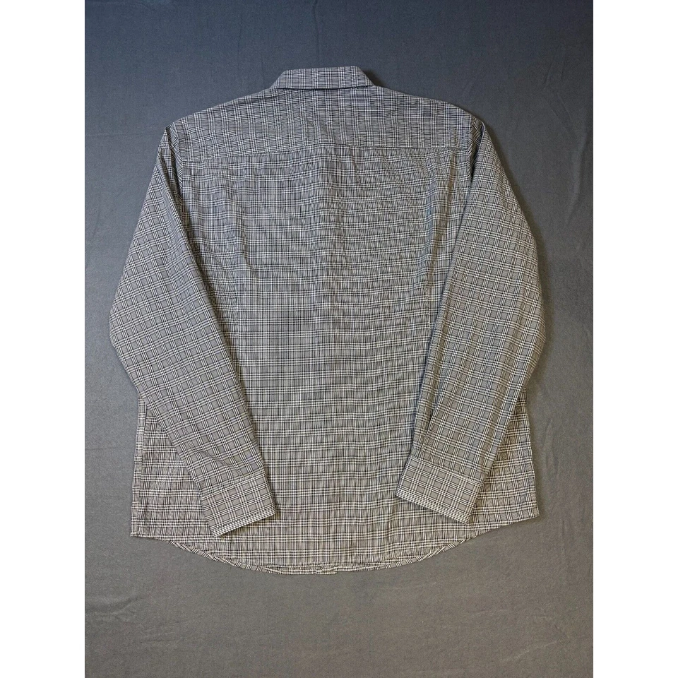 Report Collection Regular Fit Dress Shirt Long Sleeve Check Black Men's Size XL - Image 2 of 4