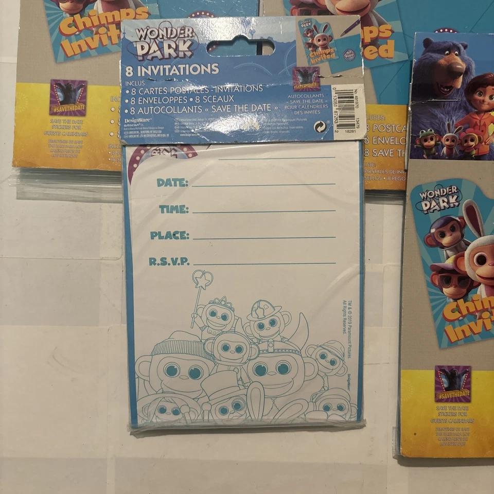 INVITACIONES AL PARQUE MARAVILLA (40) ~ Suministros para fiestas de cumpleaños Tarjetas de papelería Notas Foto 2 de 2