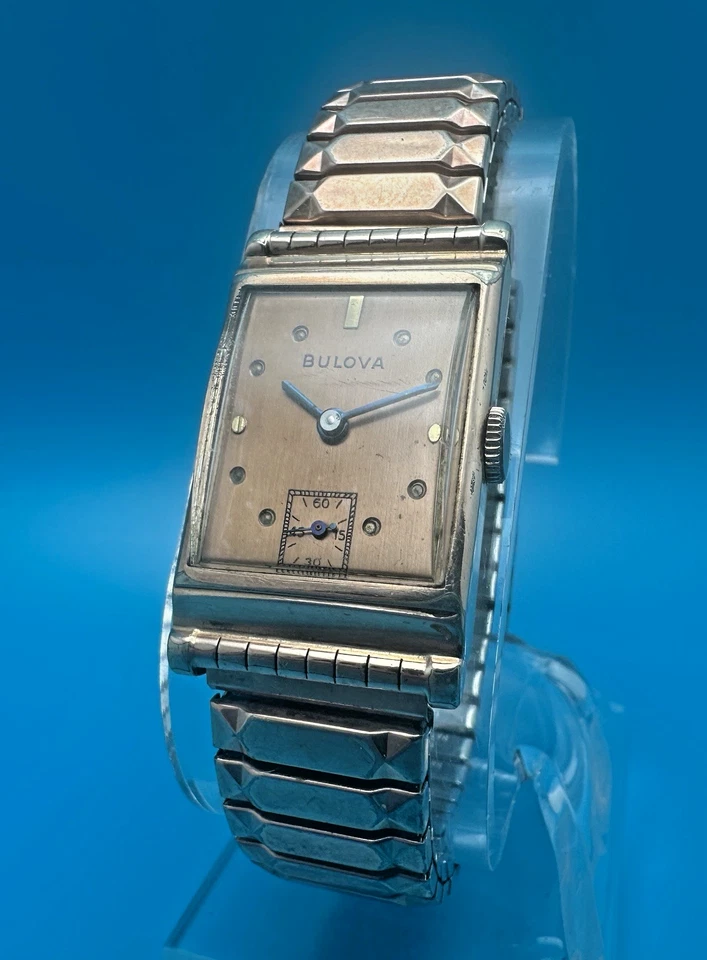 Vintage Bulova 14k GF Copper Tone 20mm x 35mm 17 Jewel Manual Wind Watch (6253) - Image 2 of 4