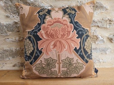 Liberty Burnham Jugendstil hellbraun Baumwollstoff & kastanienbraun Samt Kissenbezug