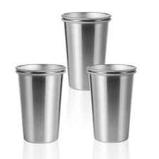 6 Pack 14 oz Stainless Steel Pint Cups Tumblers For Travel Kids Stackable Met...