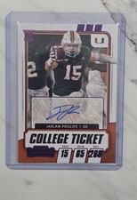 2021 Panini College Ticket Autographs Jaelan Phillips #290 Game Ticket Purple RC