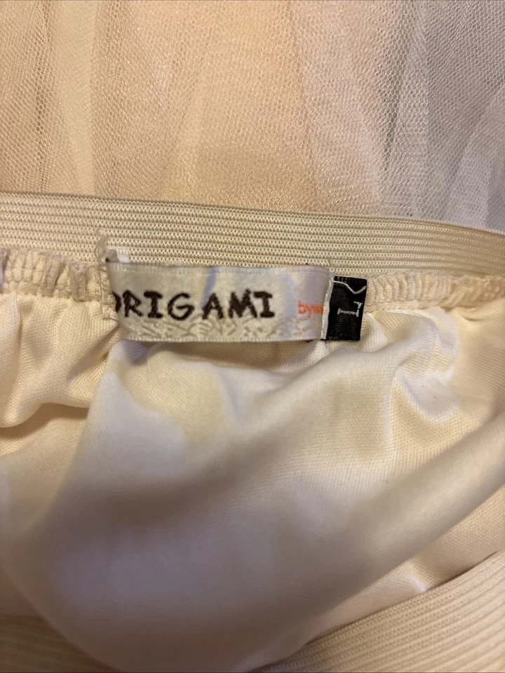 Origami by Vivien Women's Ivory Tulle Maxi Skirt Lined Size Large - Image 3 of 3