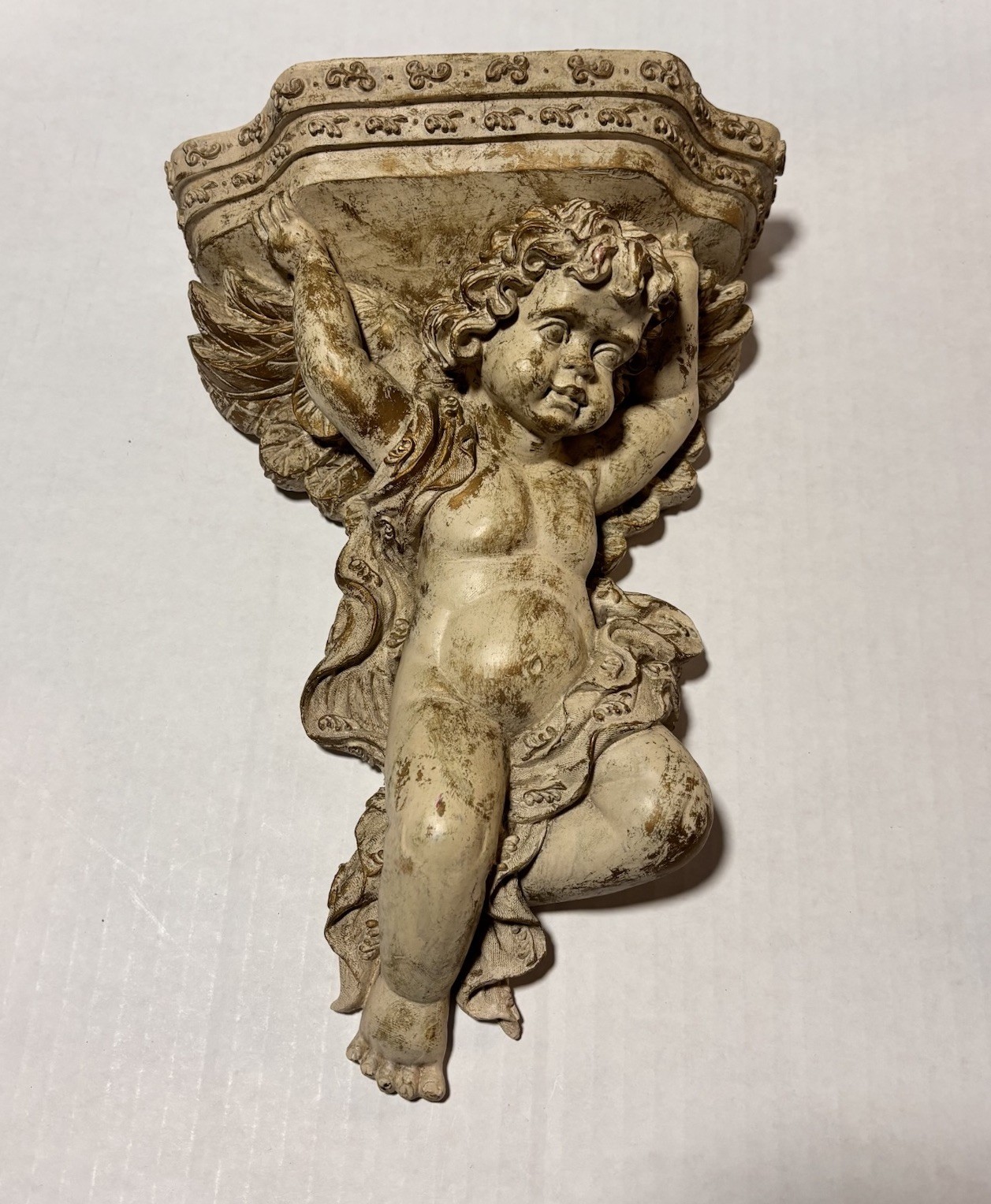 Large Vintage Cherub Wall Shelf 12