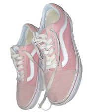 VANS Old Skool Pink White Lace Up Sneaker Casual Activewear Skateboarding 6.5